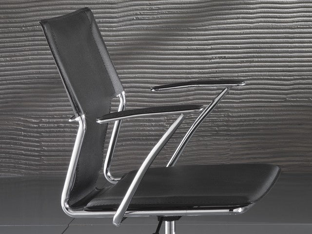 Sedia operativa per ufficio in ecopelle nera Syder Black