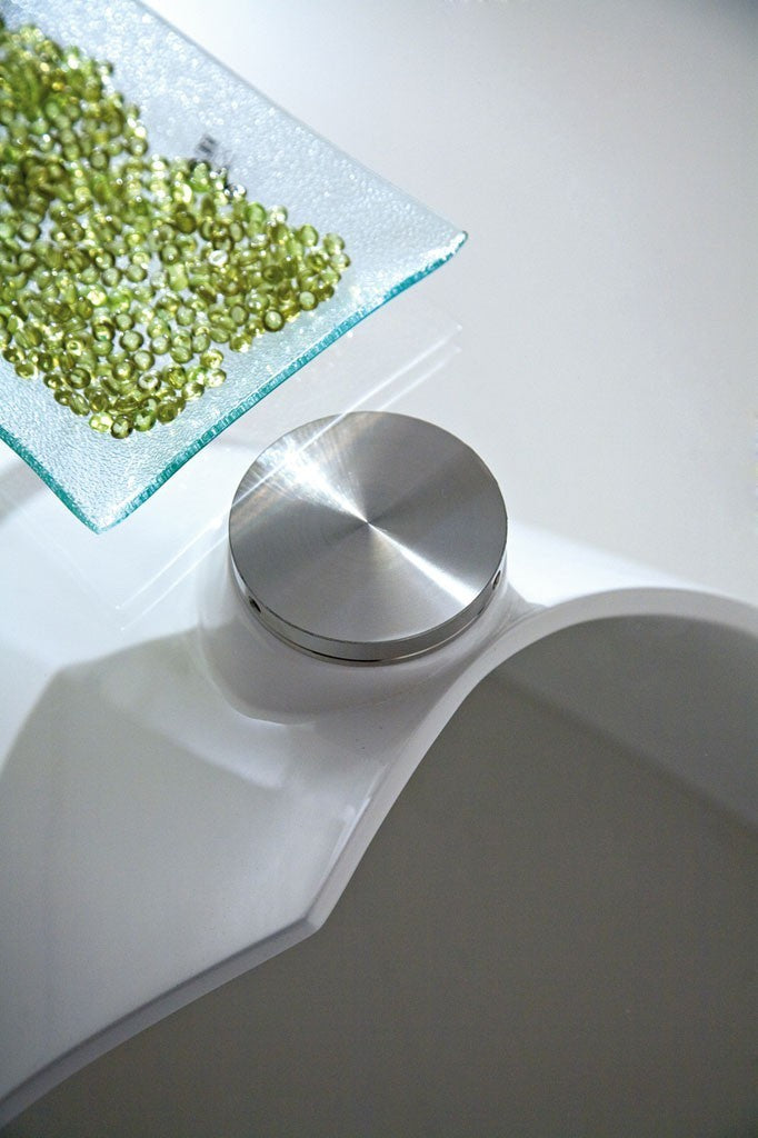 Tavolino in vetro da soggiorno ellittico 100 x 55 cm Dalvin