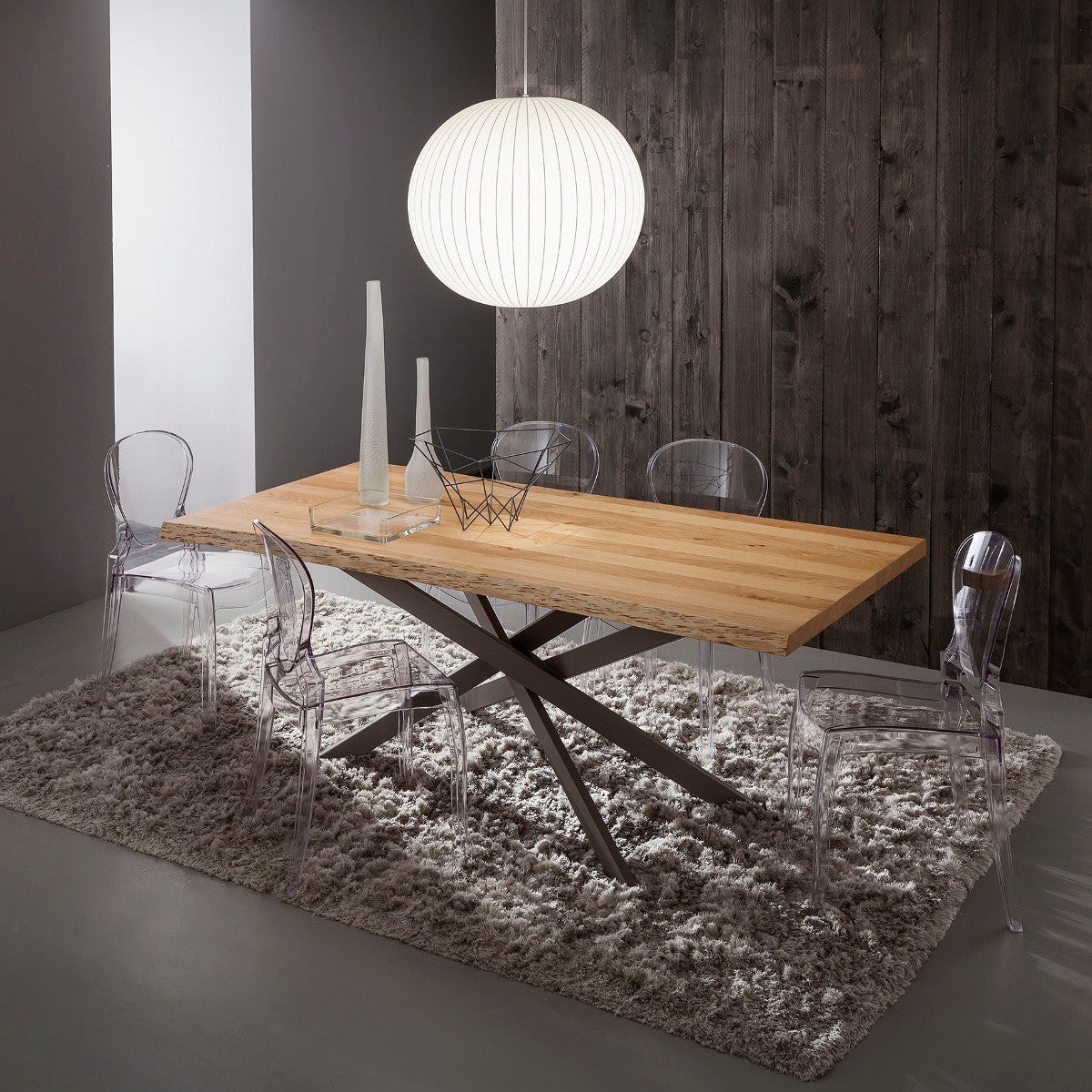 Tavolo da pranzo con piano in legno Arsenio