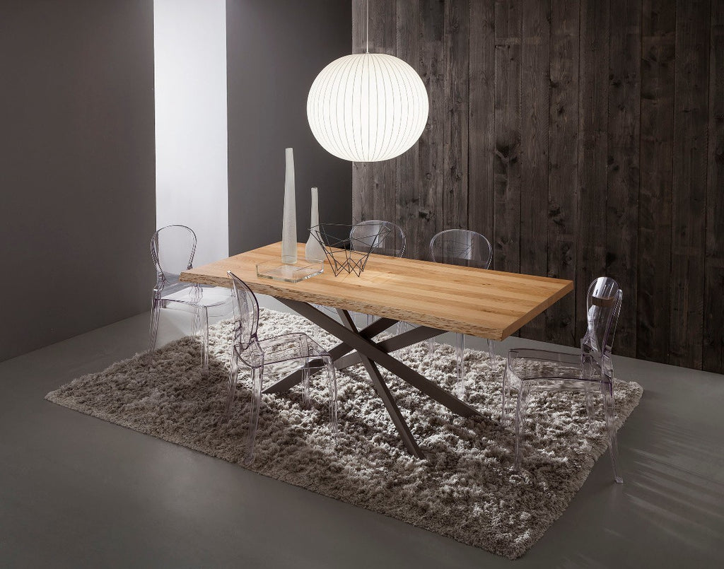 Tavolo da pranzo con piano in legno Arsenio
