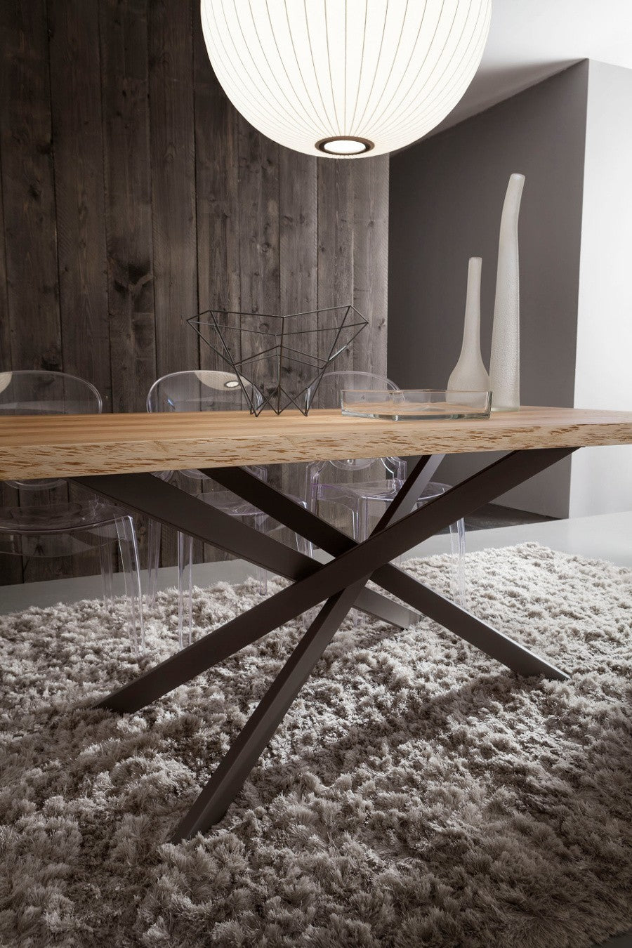 Tavolo da pranzo con piano in legno Arsenio