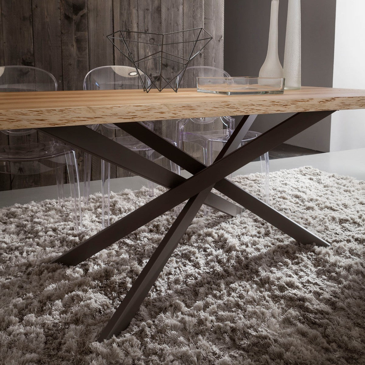 Tavolo da pranzo con piano in legno Arsenio