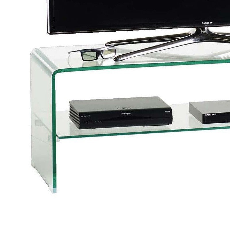 Porta TV in vetro curvato trasparente Fancy 110