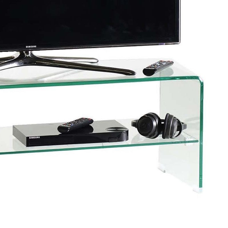 Porta TV in vetro curvato trasparente Fancy 110