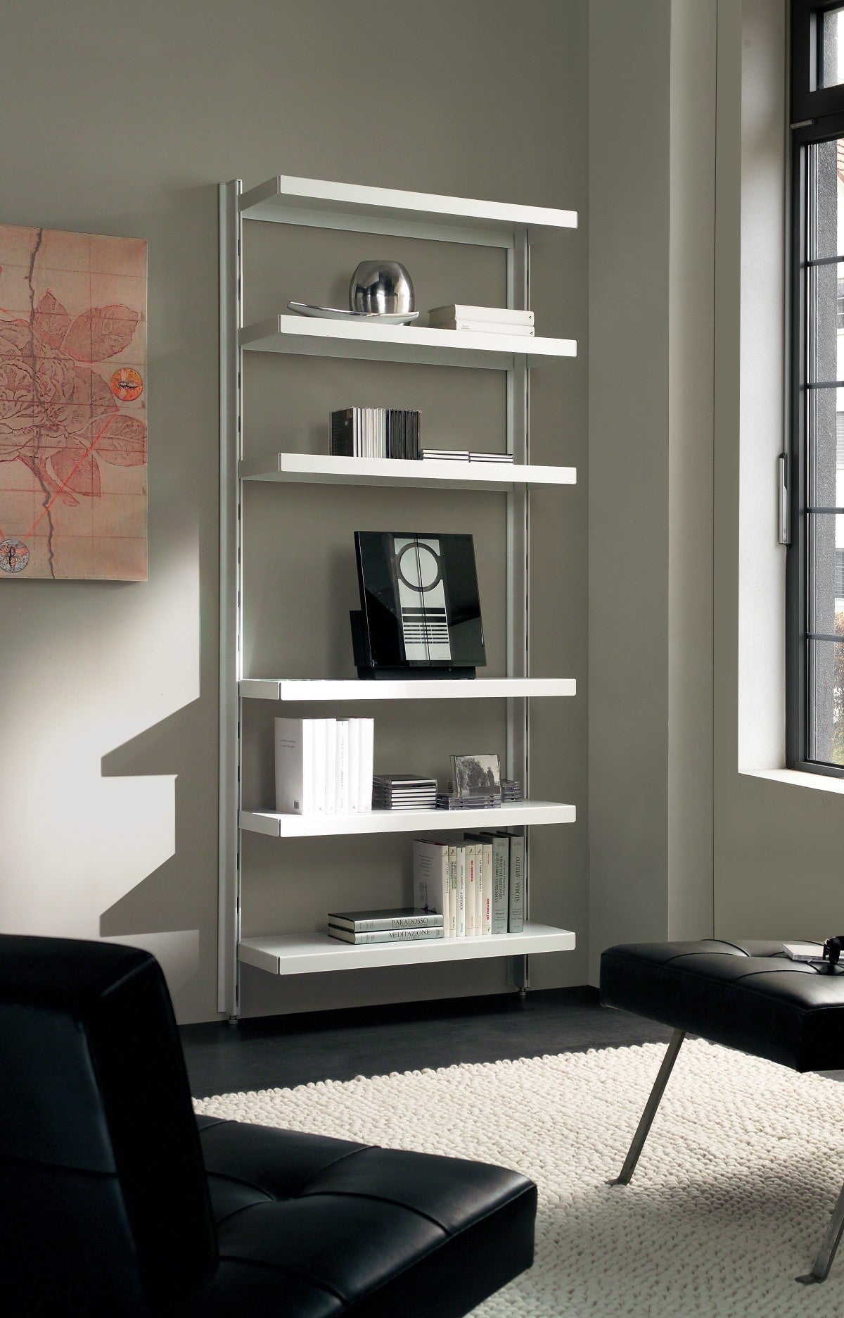 Scaffale libreria in acciaio bianco o nero Astryd 15