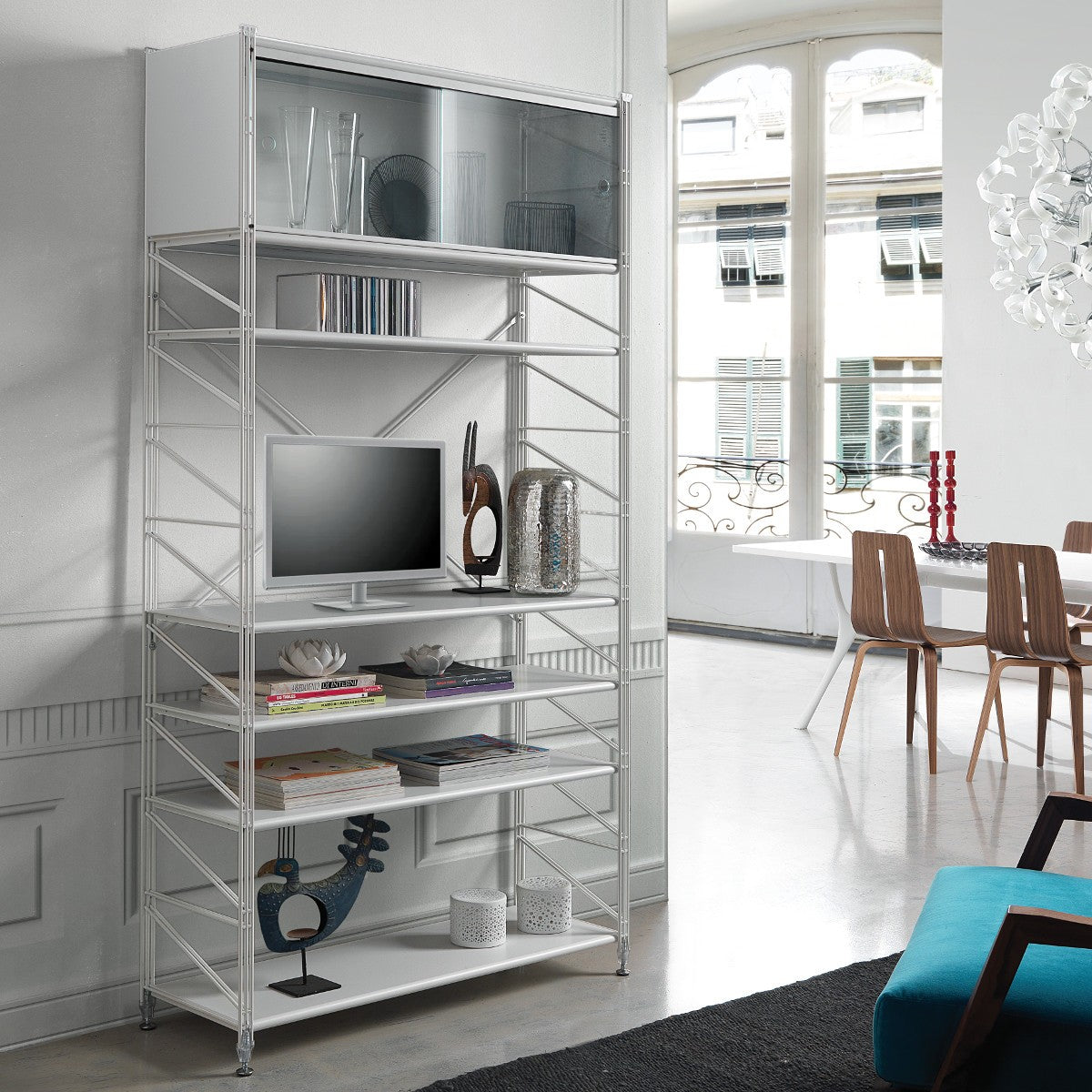 Scaffale componibile da parete in acciaio Melker 151