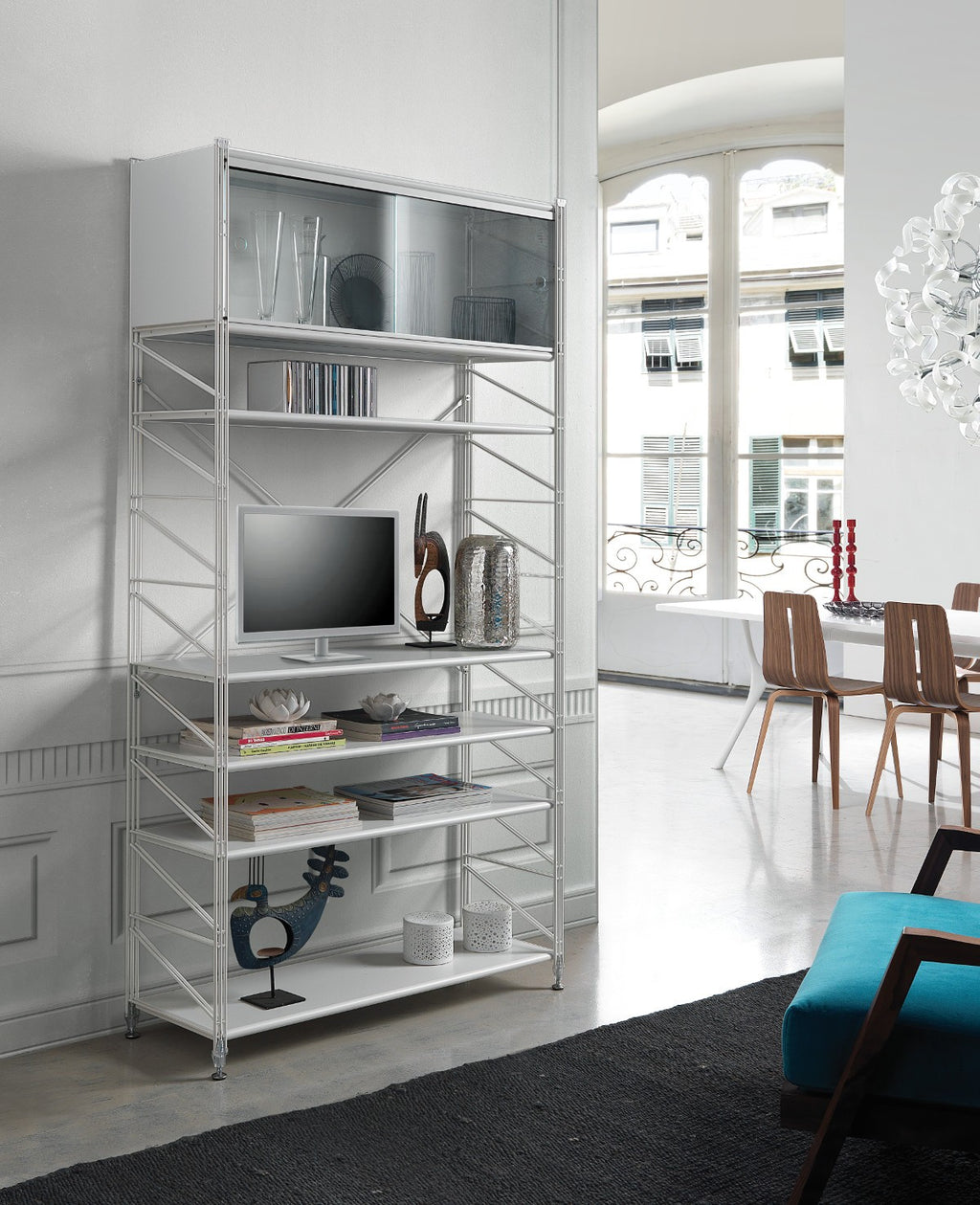 Scaffale componibile da parete in acciaio Melker 151