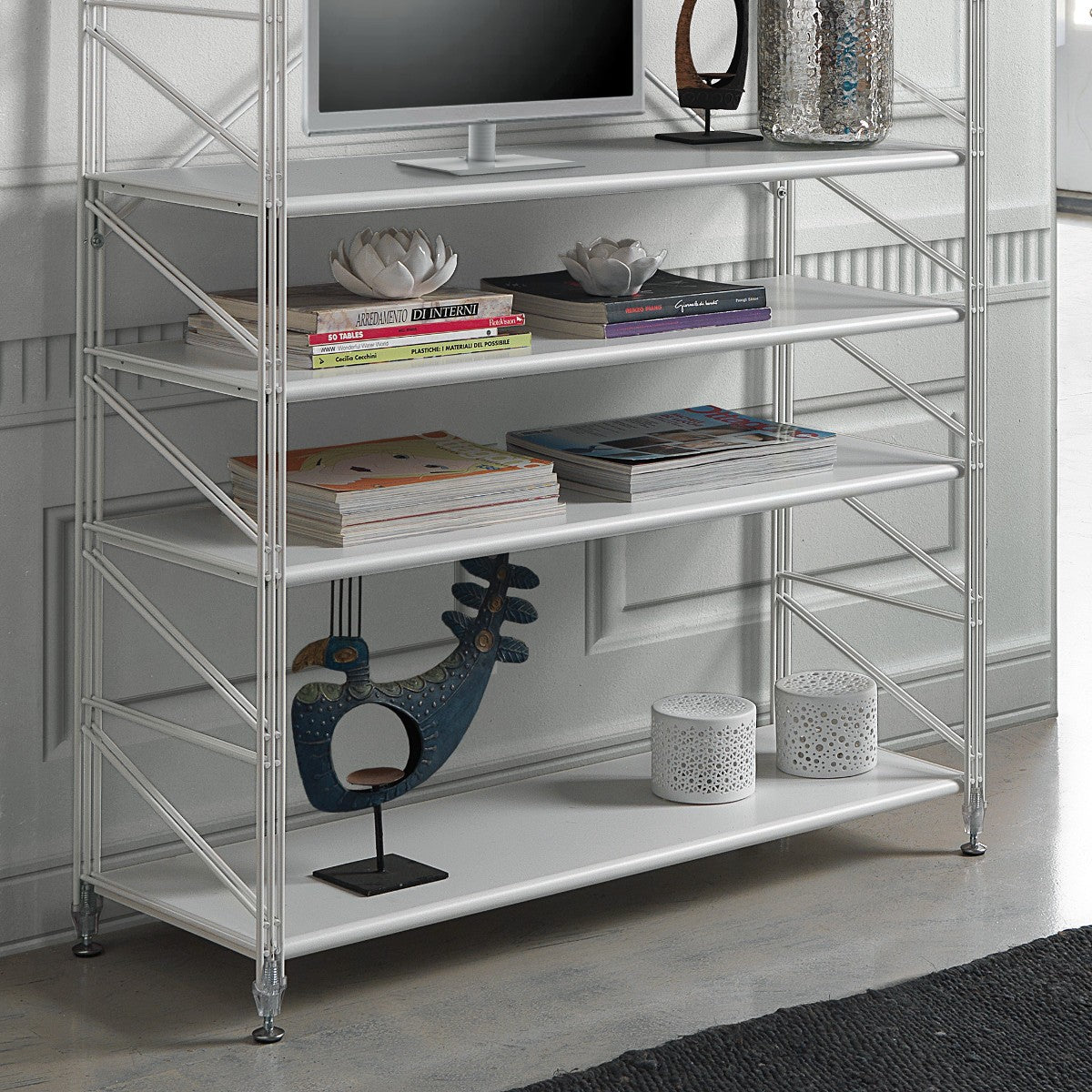 Scaffale componibile da parete in acciaio Melker 151