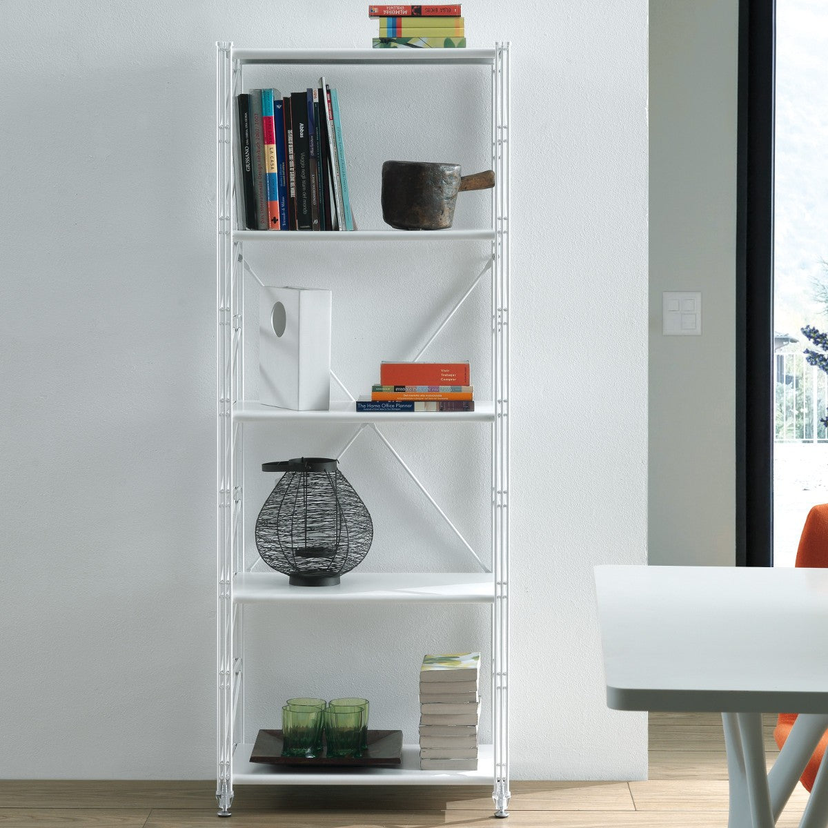 Libreria verticale da soggiorno in acciaio Melker 154