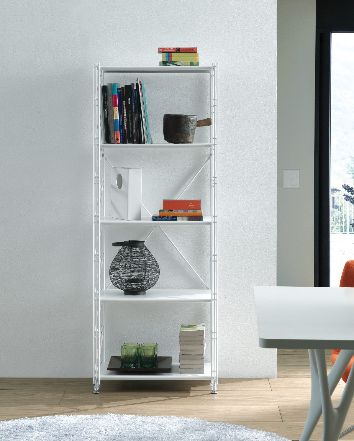 Libreria verticale da soggiorno in acciaio Melker 154