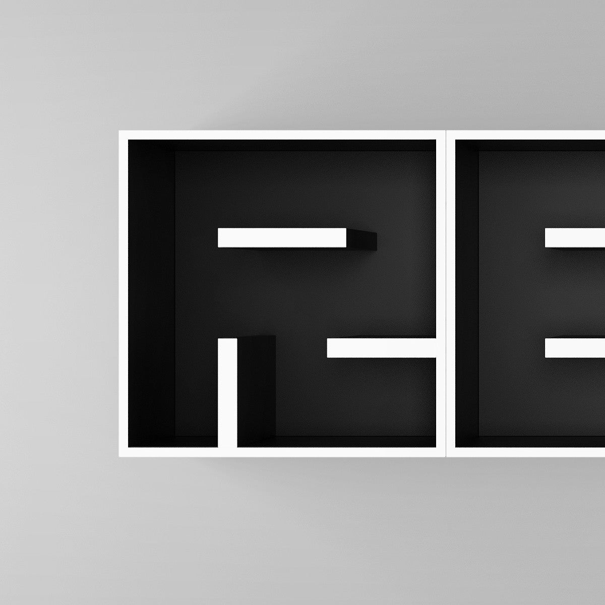 Libreria da parete a lettere in legno ABC READ