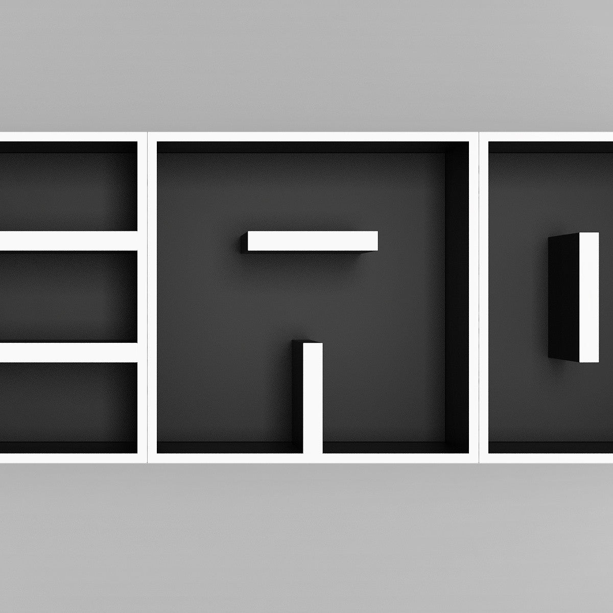 Libreria da parete a lettere in legno ABC READ