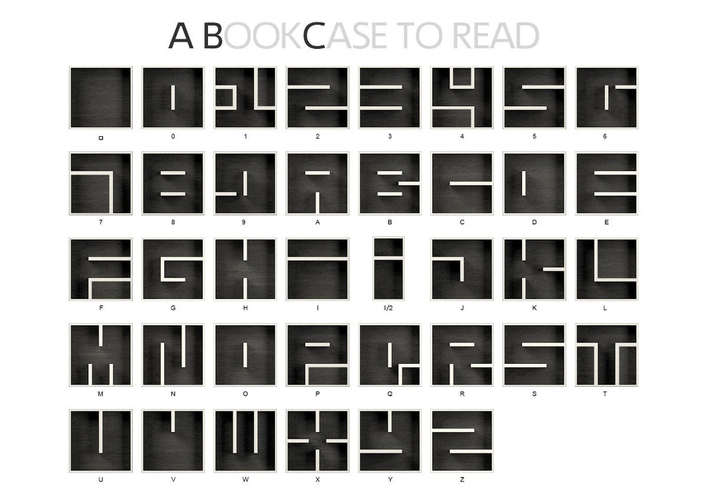 Libreria a cubi da parete con lettere ABC DESIGN