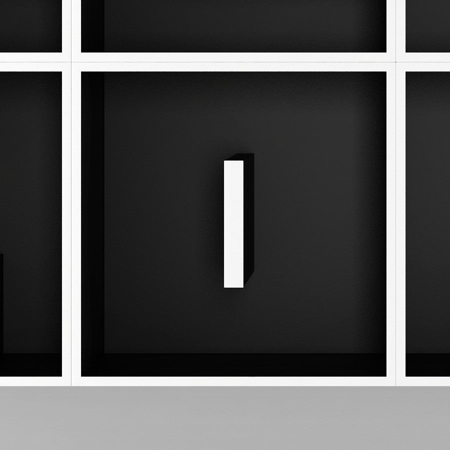 Libreria a cubi da parete con lettere alfabeto ABC READ MORE