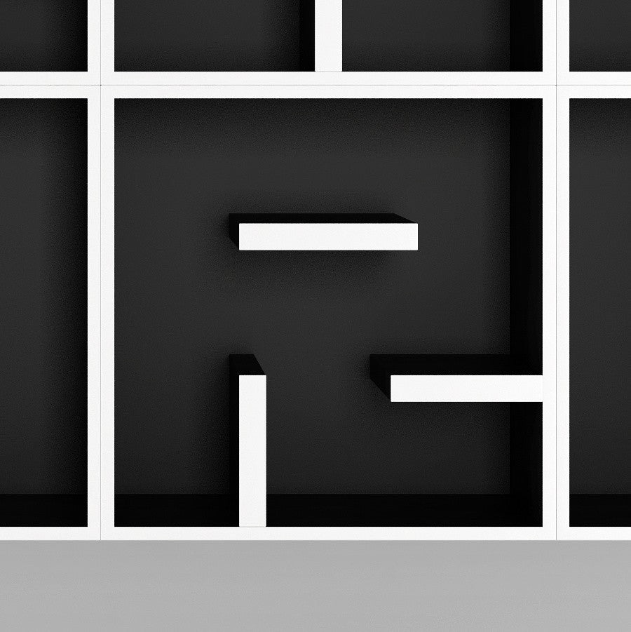 Libreria a cubi da parete con lettere alfabeto ABC READ MORE