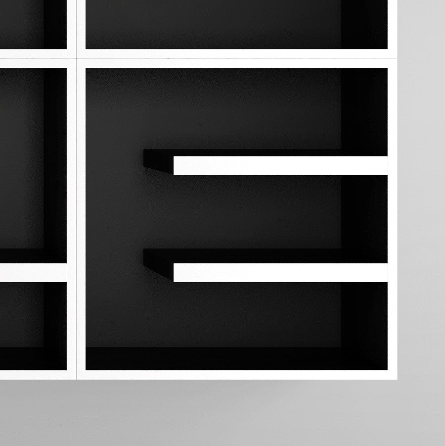 Libreria a cubi da parete con lettere alfabeto ABC READ MORE