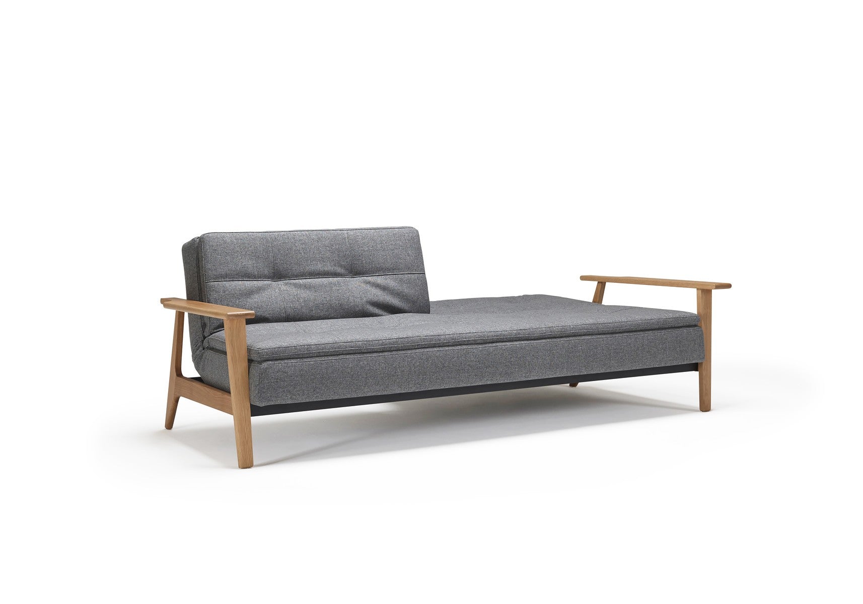 Divano letto comodo con braccioli in legno Dublexo Frej