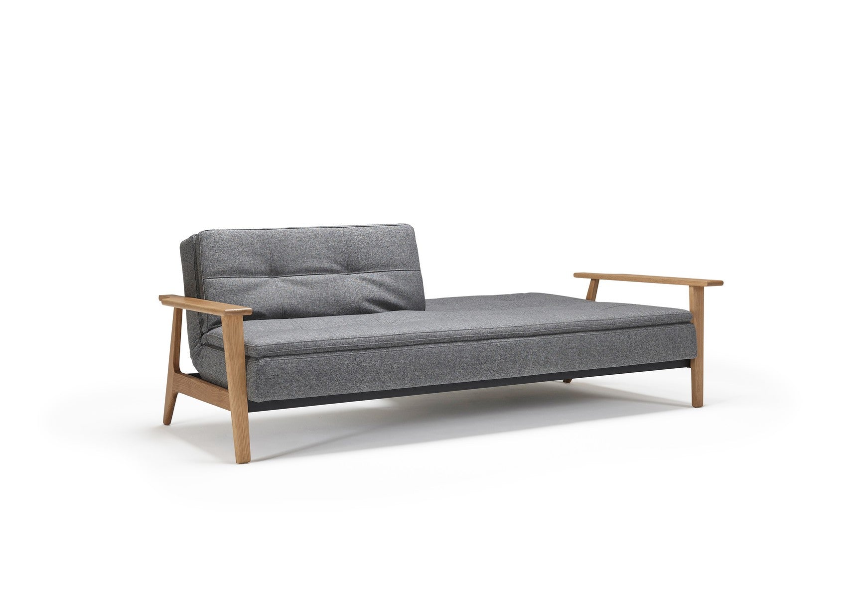 Divano letto comodo con braccioli in legno Dublexo Frej