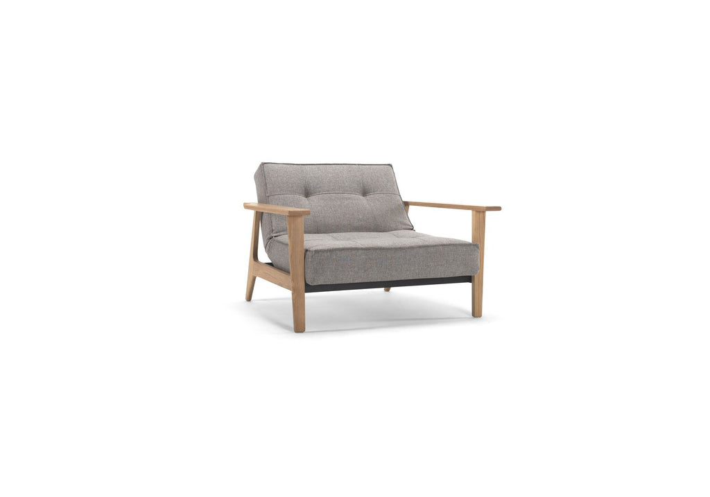 Poltrona design scandinavo in tessuto o velluto SplitBack Frej - 521 Mixed Dance Grey