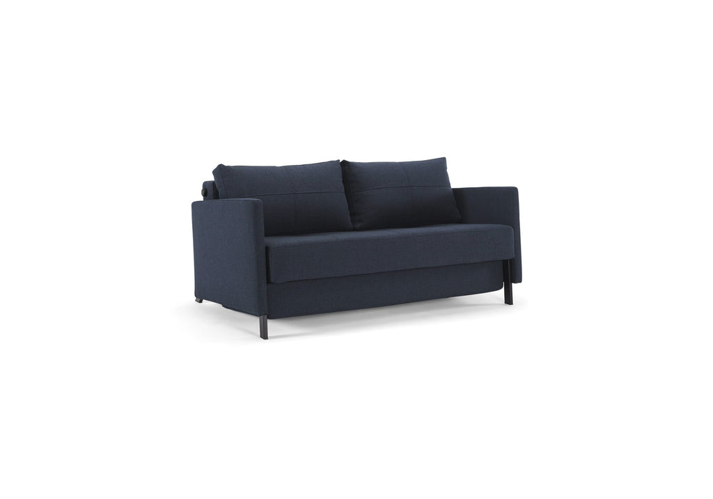 Divano letto Cubed Arm con braccioli convertibile salvaspazio 140 cm
