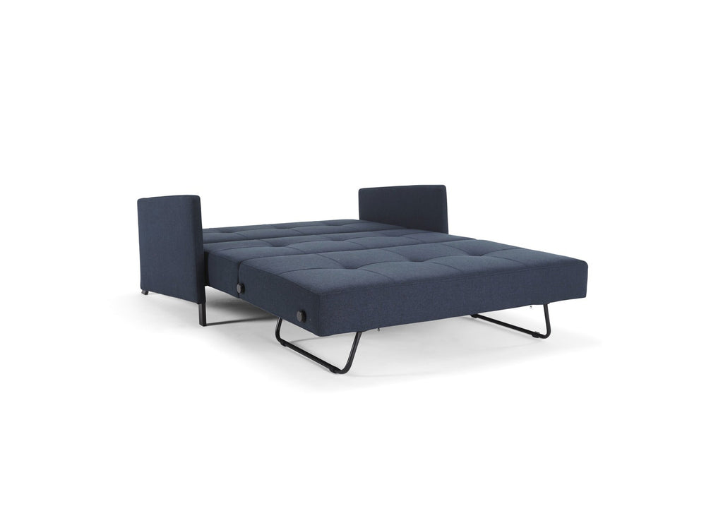 Divano letto Cubed Arm con braccioli convertibile salvaspazio 140 cm