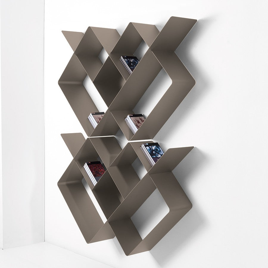 Libreria a parete moderna in acciaio Kreando