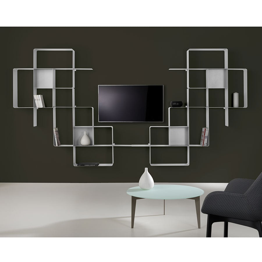 Libreria a parete moderna in acciaio Kreando