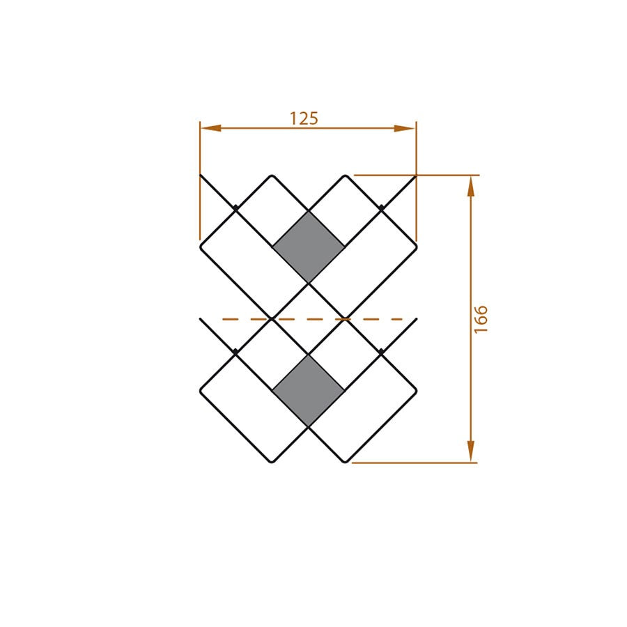 Libreria da parete componibile in acciaio 125 x 166 cm Kreando-1