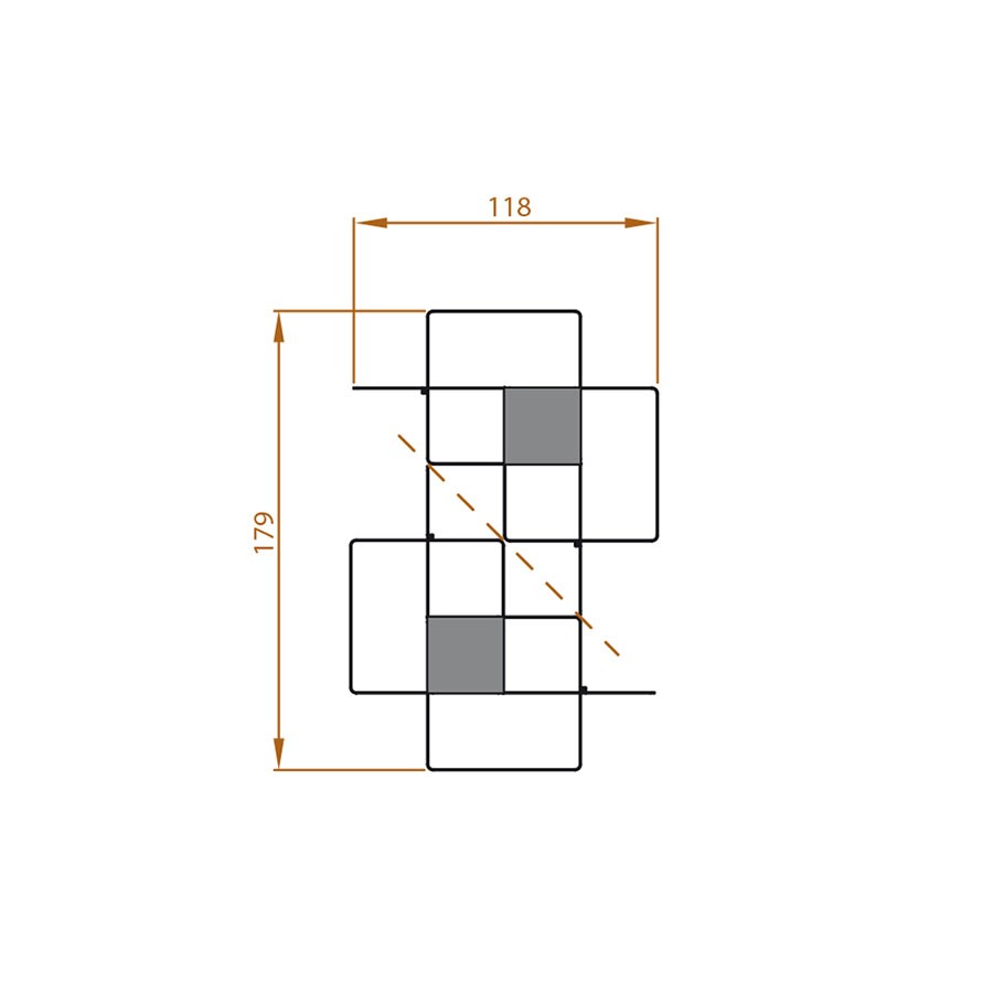 Libreria a parete in acciaio Kreando-4