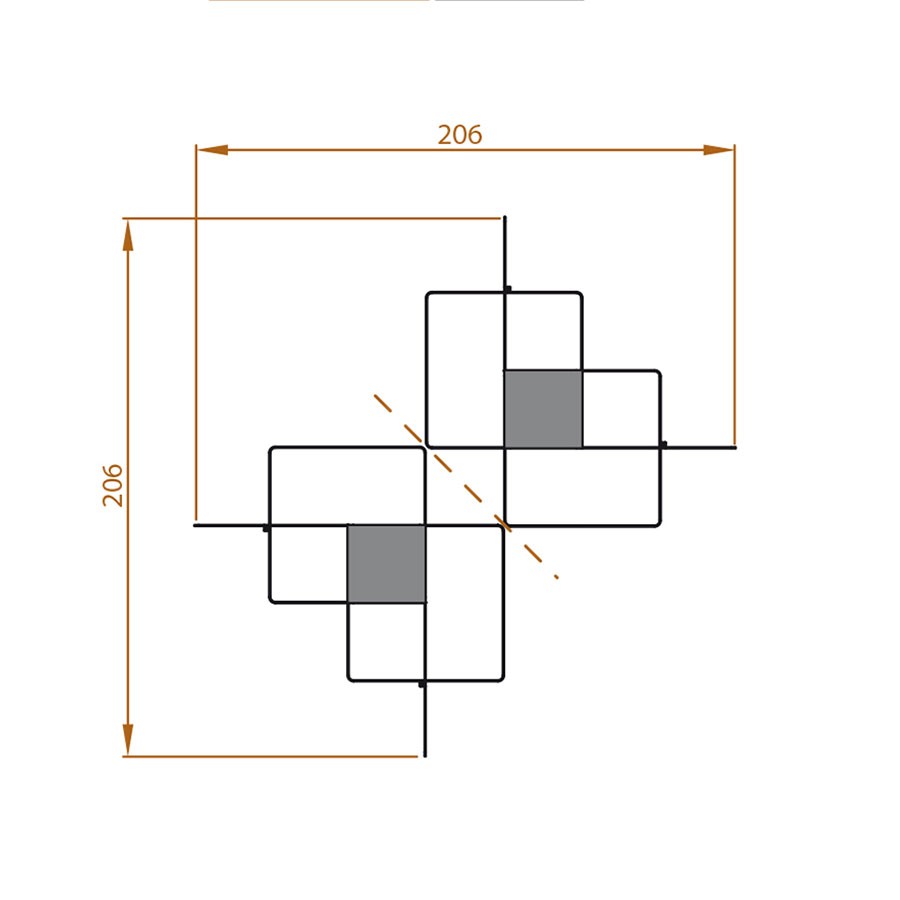 Libreria scaffale design in acciaio 200 x 200 cm Kreando-5