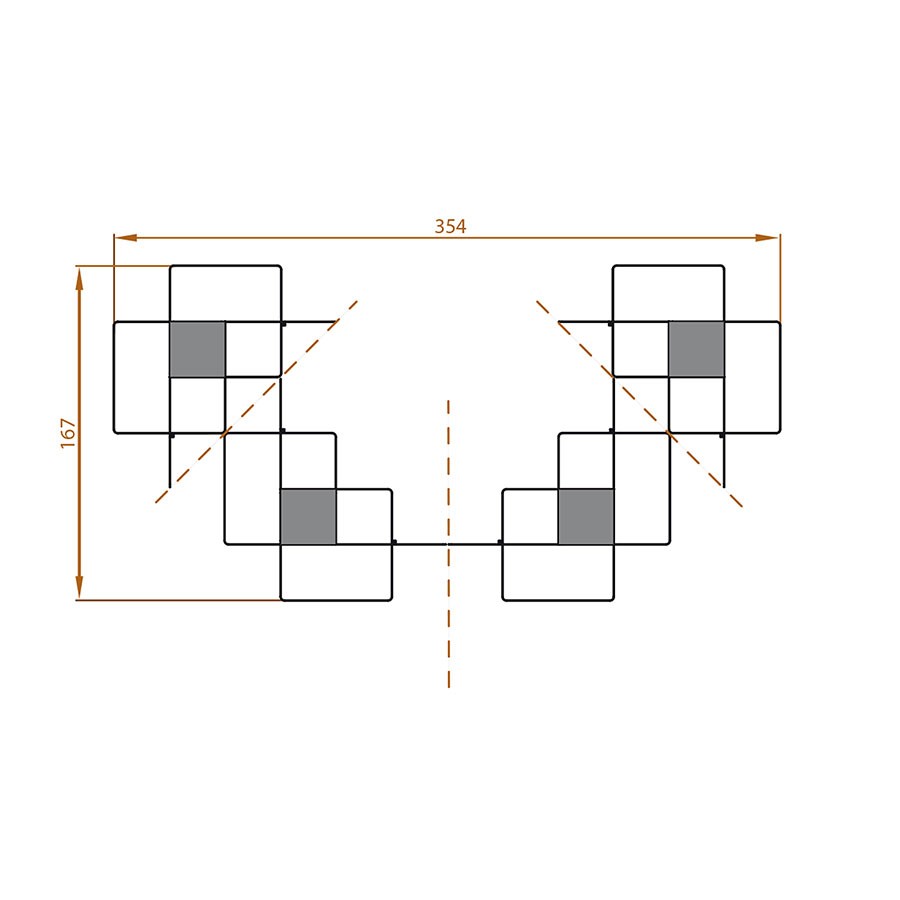 Parete attrezzata libreria per soggiorno in acciaio Kreando-9