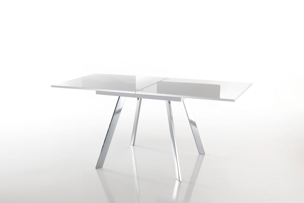 Tavolo quadrato allungabile a libro con gambe in metallo e piano in MDF fino a 170 cm Dabol