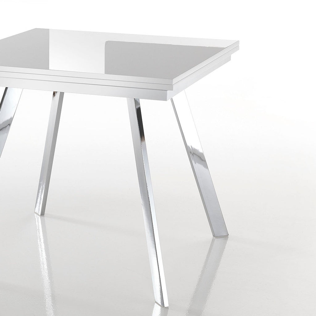 Tavolo quadrato allungabile a libro con gambe in metallo e piano in MDF fino a 170 cm Dabol