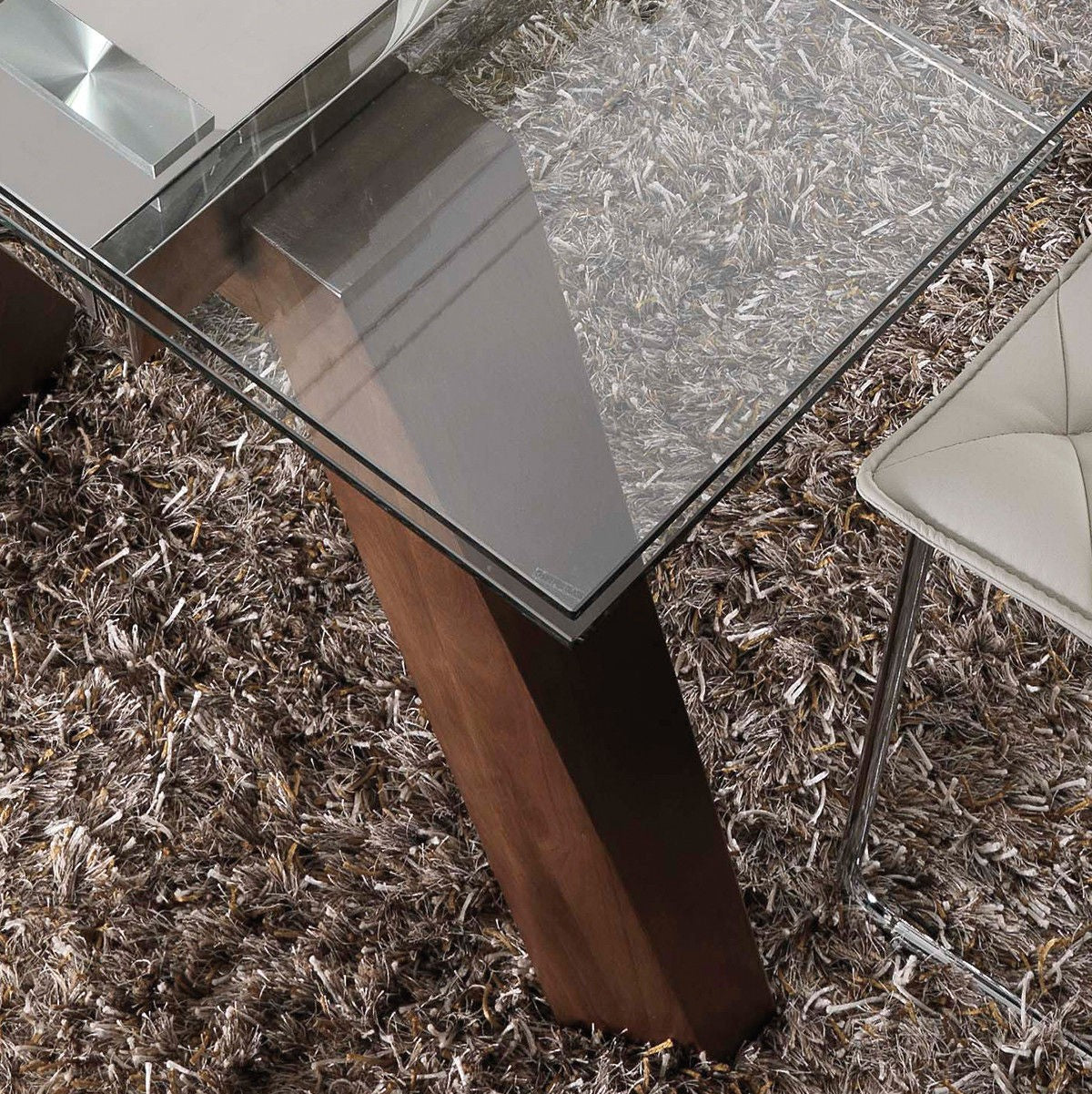 Tavolo da pranzo allungabile Albenga in legno e vetro