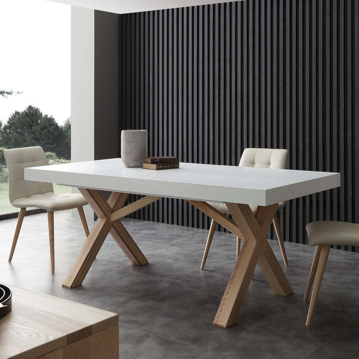 Tavolo da pranzo allungabile 360 cm in massello di frassino Drammen