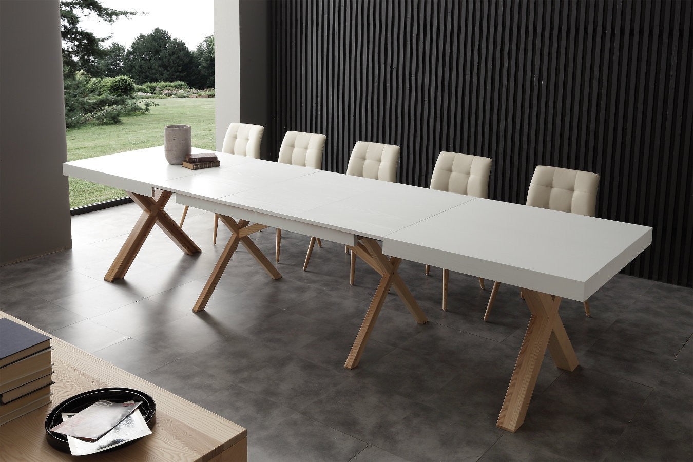 Tavolo da pranzo allungabile 360 cm in massello di frassino Drammen