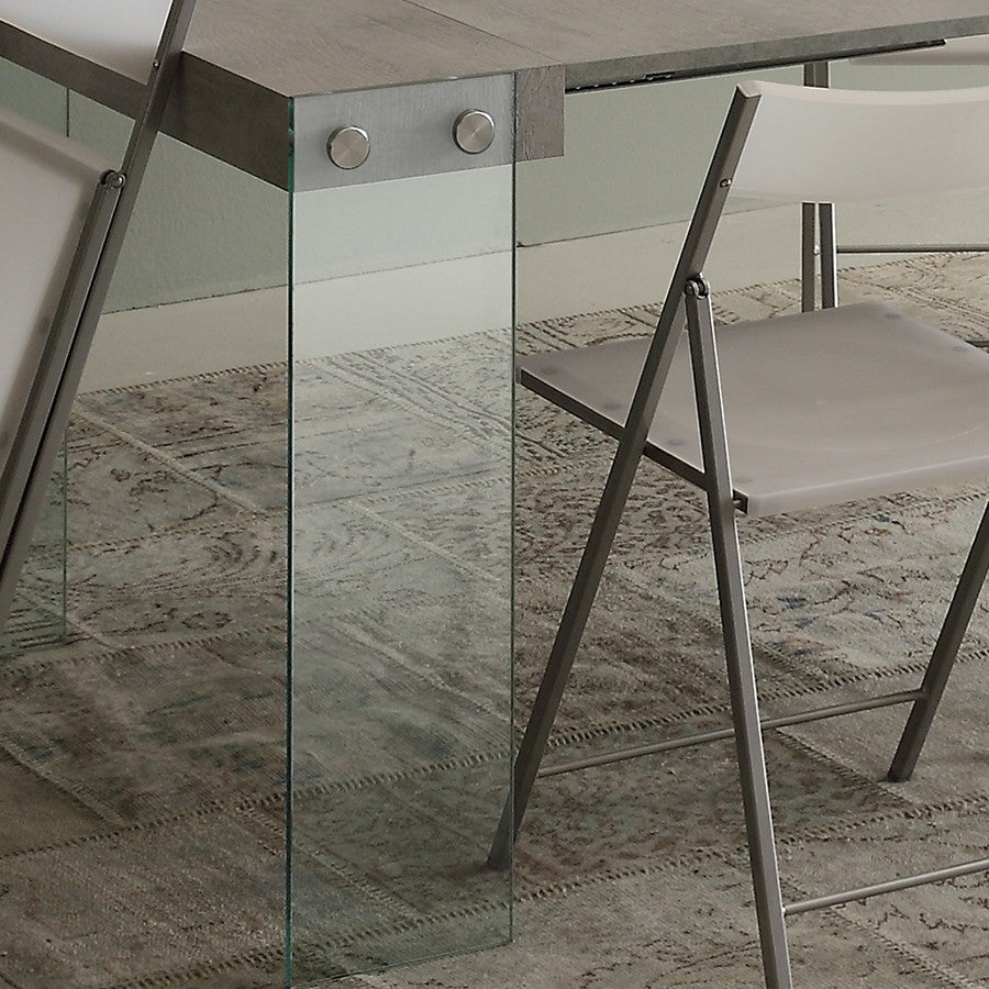 Tavolo consolle allungabile Skim in vetro e legno