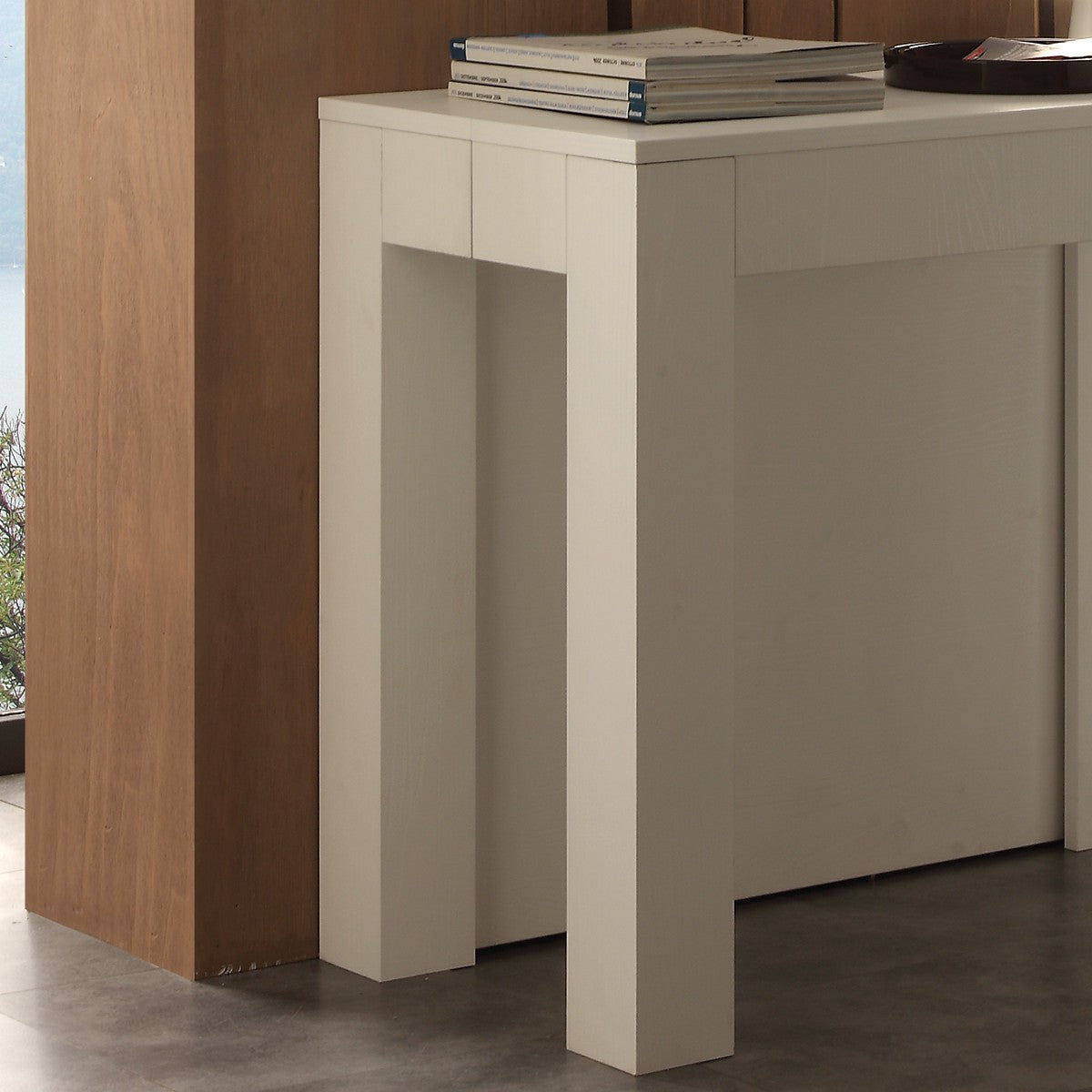 Tavolo consolle allungabile Klement in legno bianco