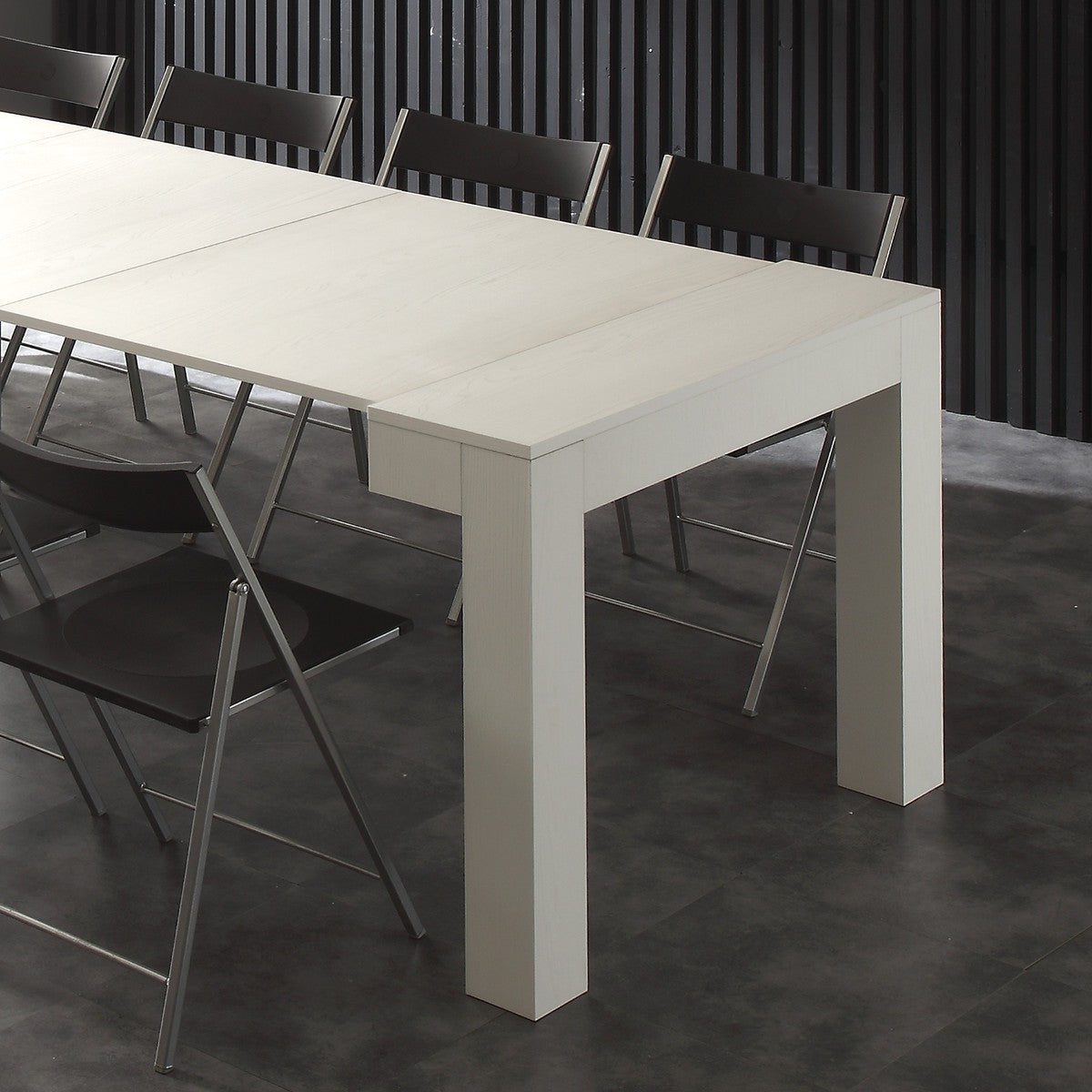 Tavolo consolle allungabile Klement in legno bianco