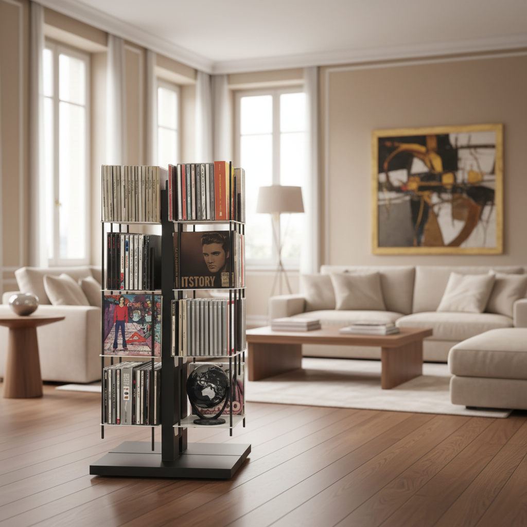 Porta CD a colonna da terra Zia Carmen in legno 100 CD