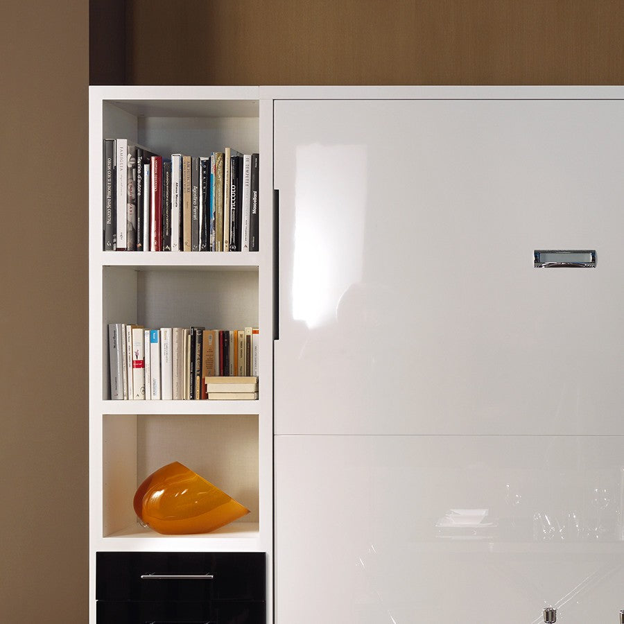 Letto matrimoniale verticale a scomparsa con cassettoni Pratico