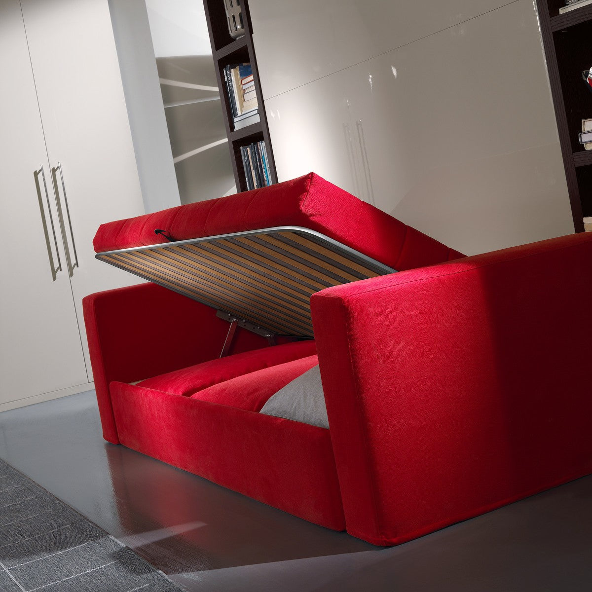 Letto a scomparsa con divano Cubo