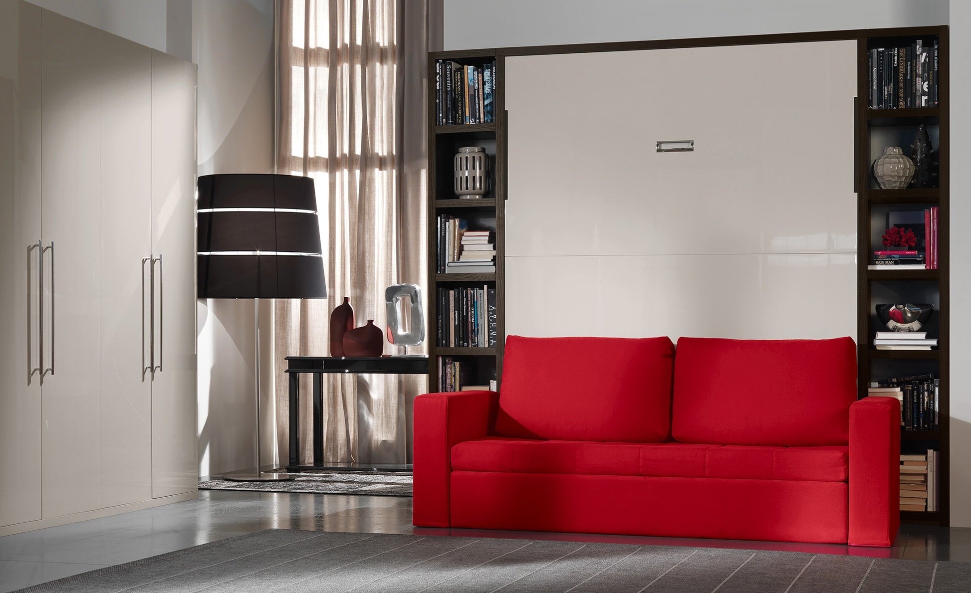 Letto a scomparsa con divano Cubo