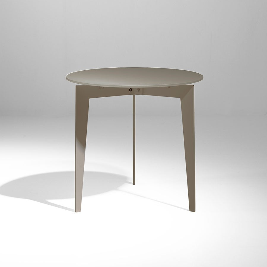 Tavolino da salotto rotondo in acciaio e vetro Nick