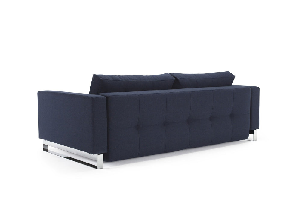 Divano letto matrimoniale con braccioli materasso a molle Cassius