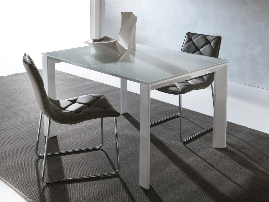 Tavolo in vetro allungabile per cucina o soggiorno 120 x 80 cm Harvey