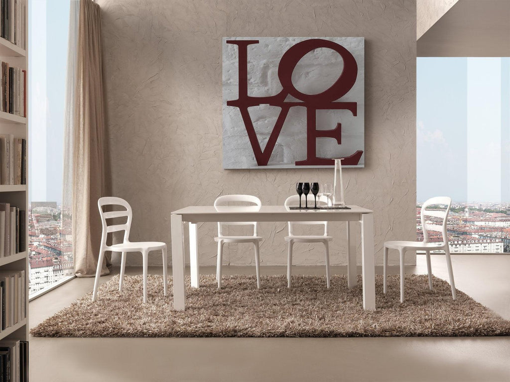Tavolo in vetro allungabile per cucina o soggiorno 120 x 80 cm Harvey