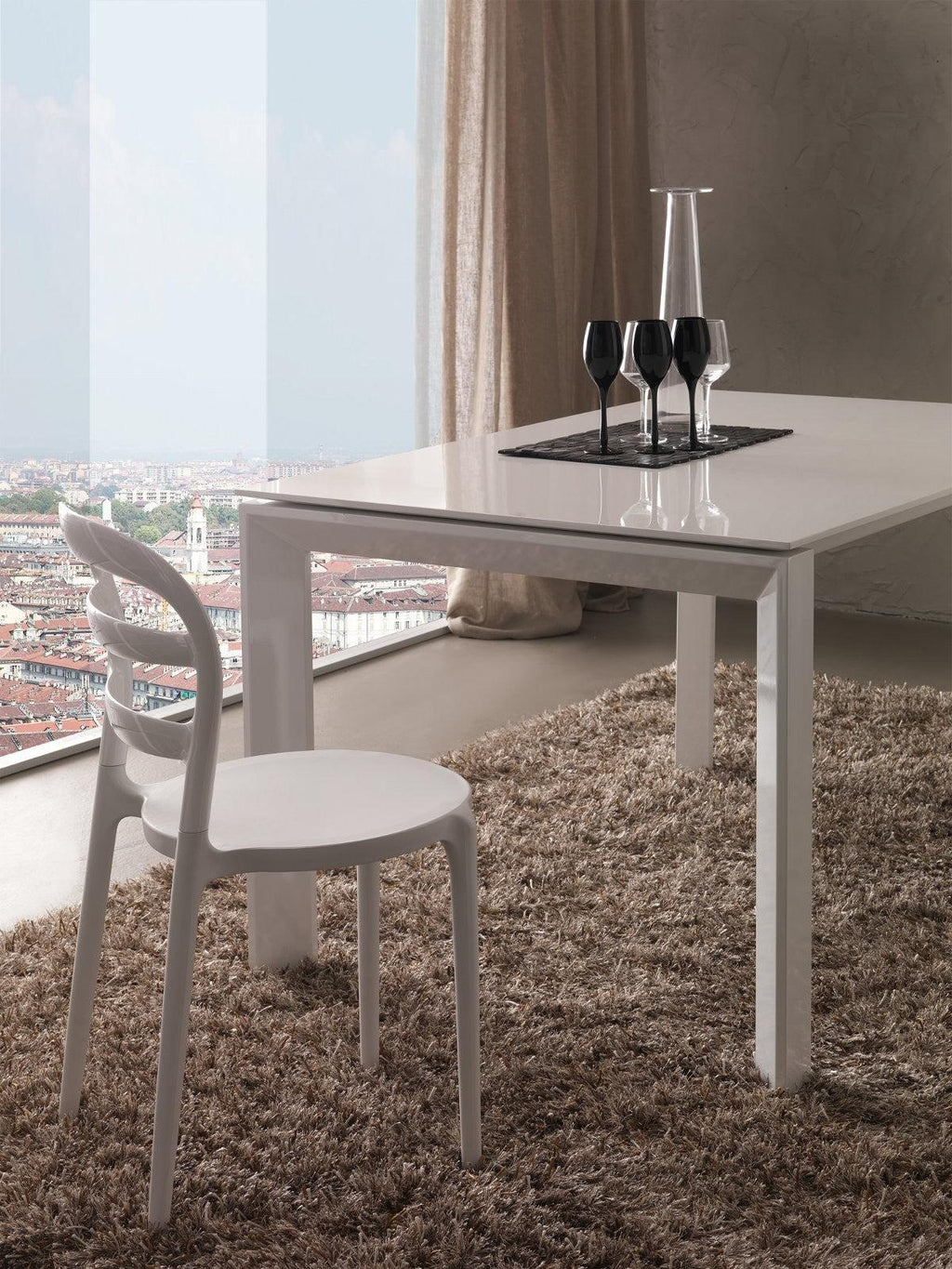 Tavolo in vetro allungabile per cucina o soggiorno 120 x 80 cm Harvey