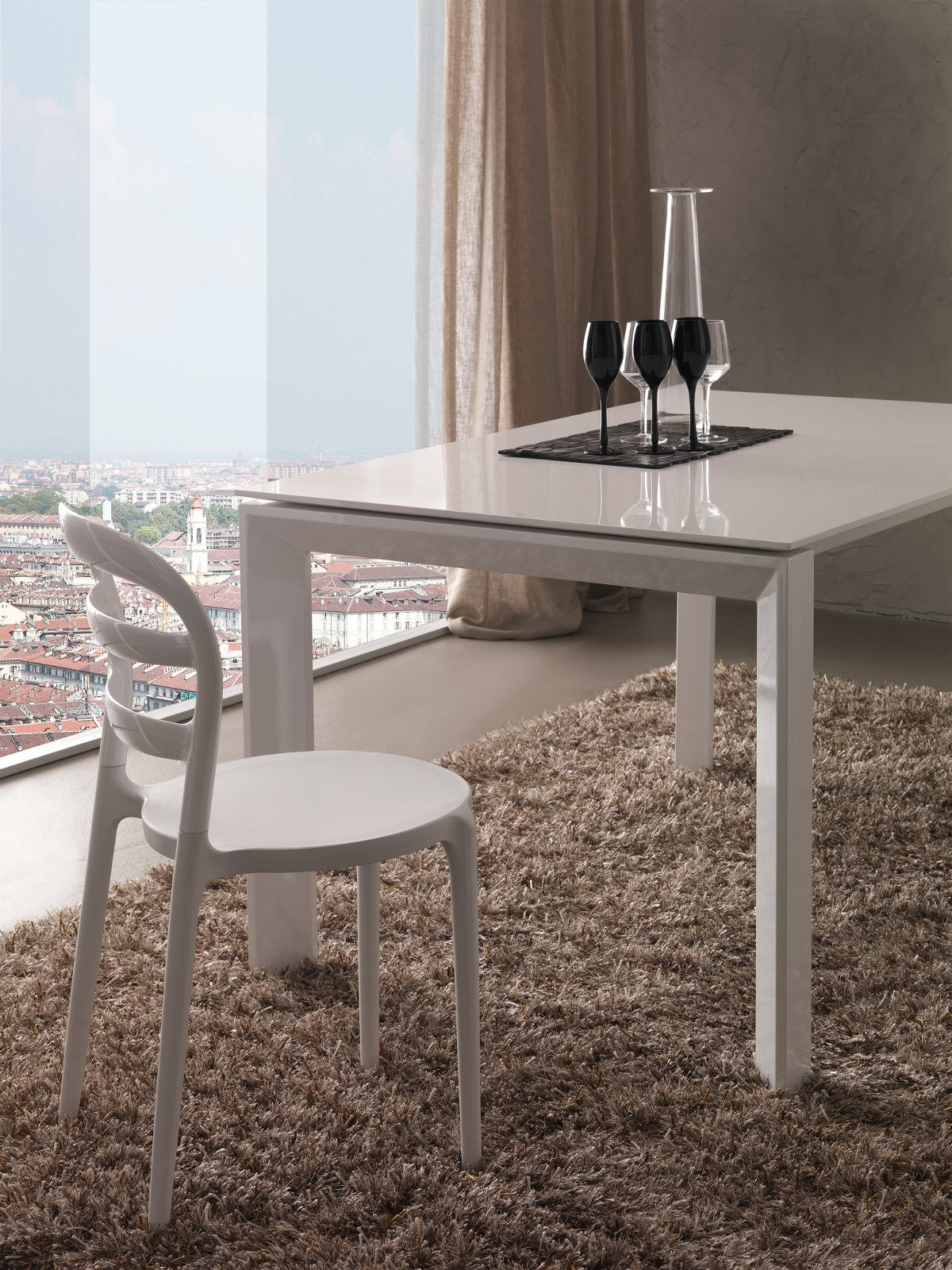 Tavolo in vetro allungabile per cucina o soggiorno 120 x 80 cm Harvey