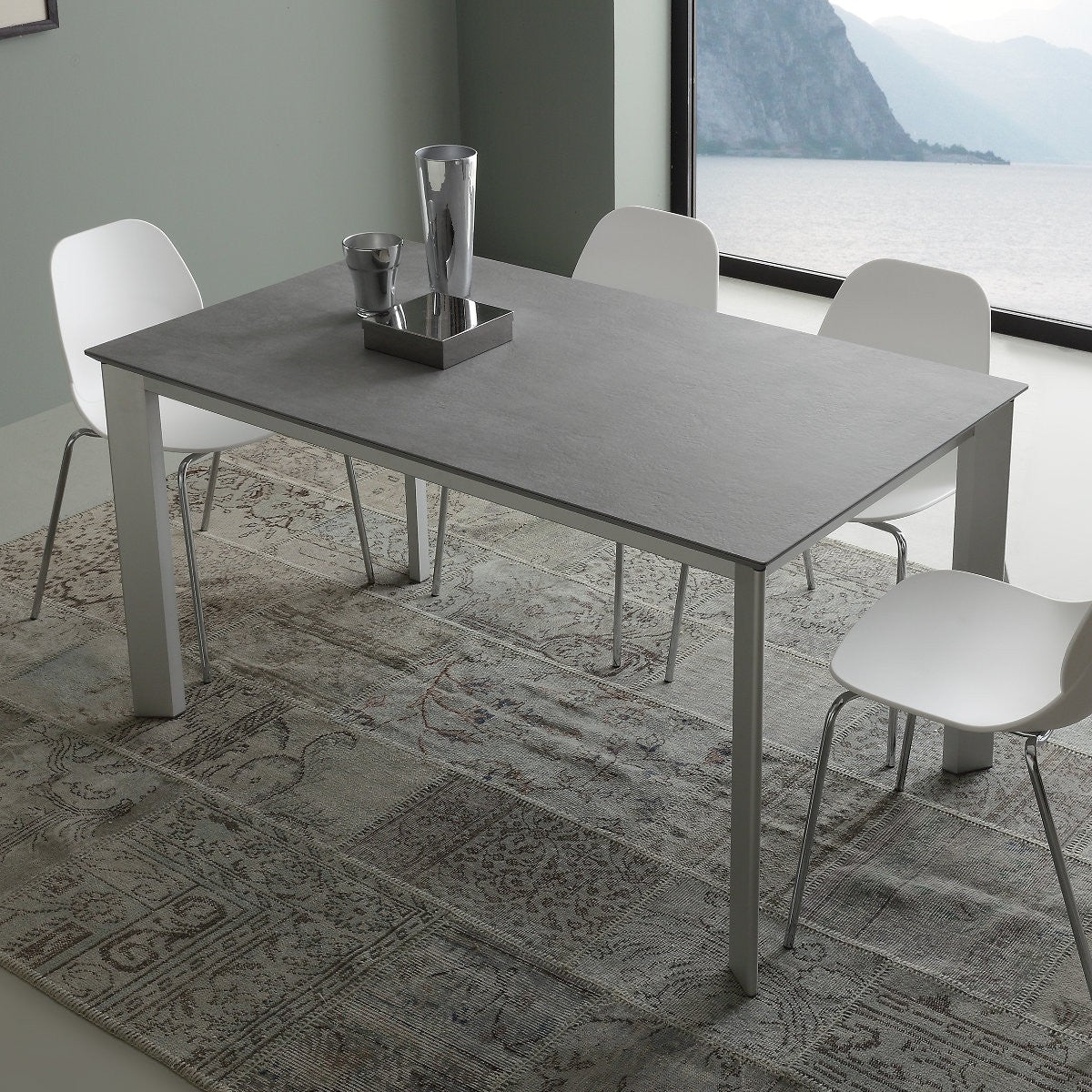 Tavolo allungabile in legno e alluminio Mack